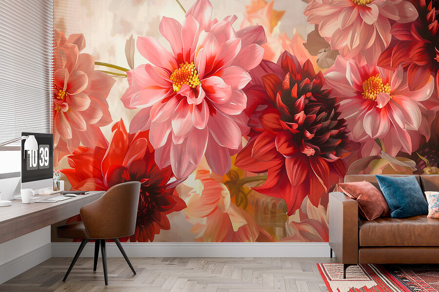 Gruppe von Blumen mit unscharfem Hintergrund