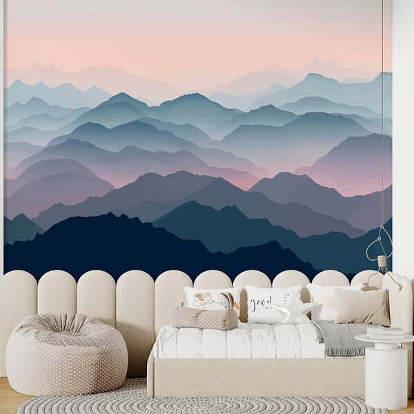Landschaft mit Bergen und Nebel Landschaft mit Bergen und Nebel