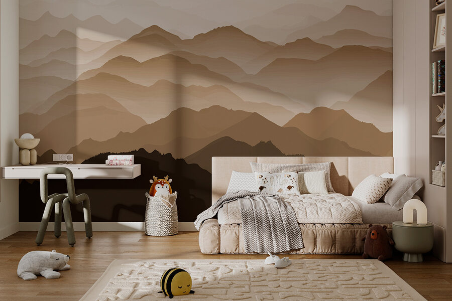 Landschaft mit Bergen und Nebel Landschaft mit Bergen und Nebel