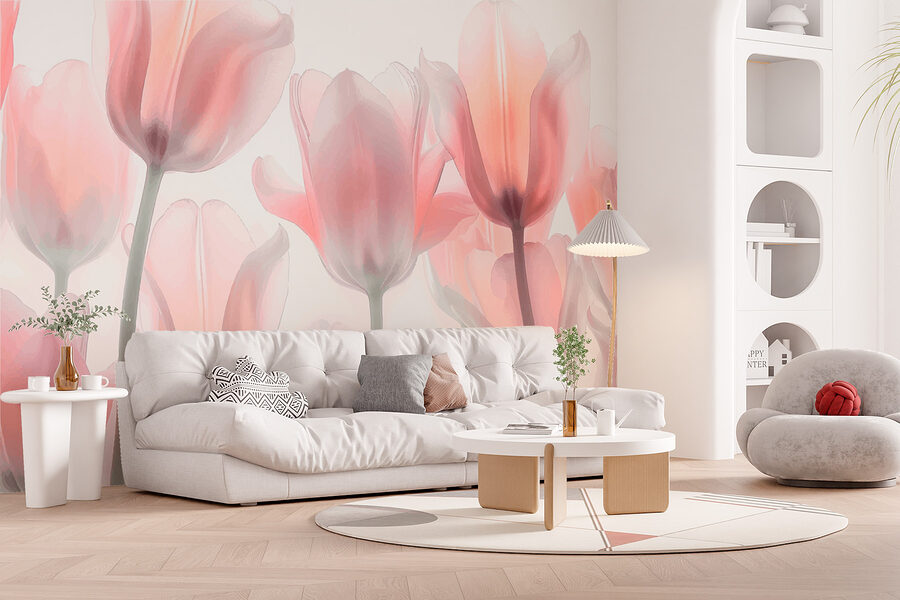 Gruppe von rosa Blumen
