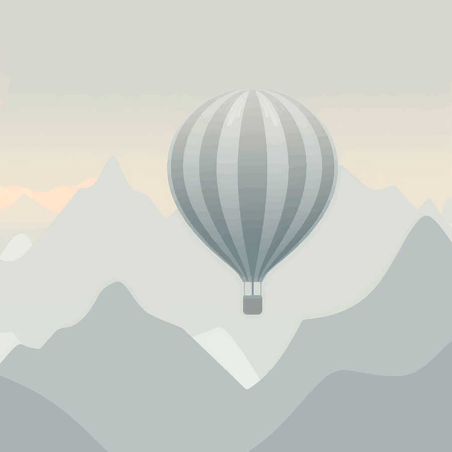 Heißluftballon in der Luft