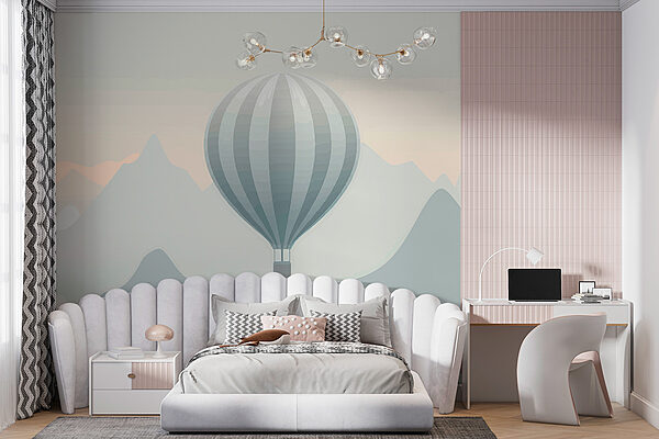 Heißluftballon in der Luft Heißluftballon in der Luft