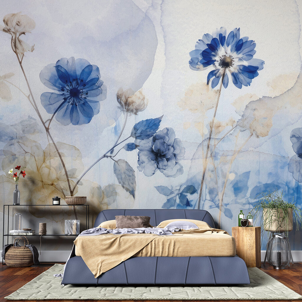 Blue and white flowers