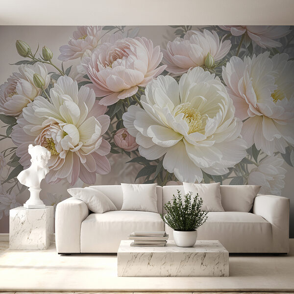Fototapeten Fototapeten Gruppe von weißen und rosafarbenen Blumen (Artikelnummer: w08276)