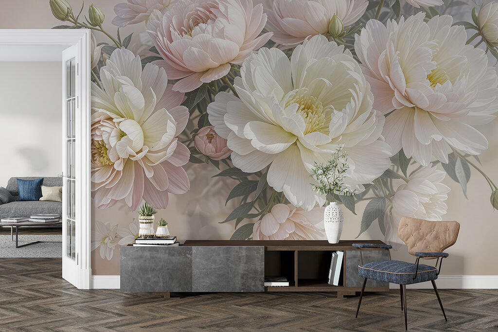 Group of white and pink flowers Group of white and pink flowers