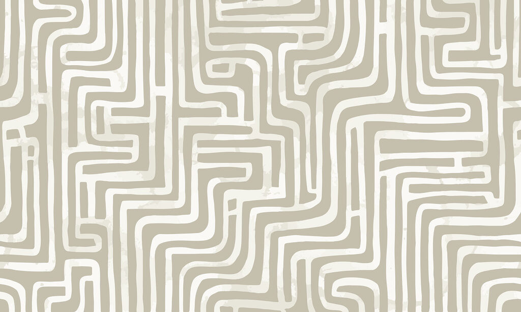 Labyrinthmuster auf einer weißen Fläche Labyrinthmuster auf einer weißen Fläche