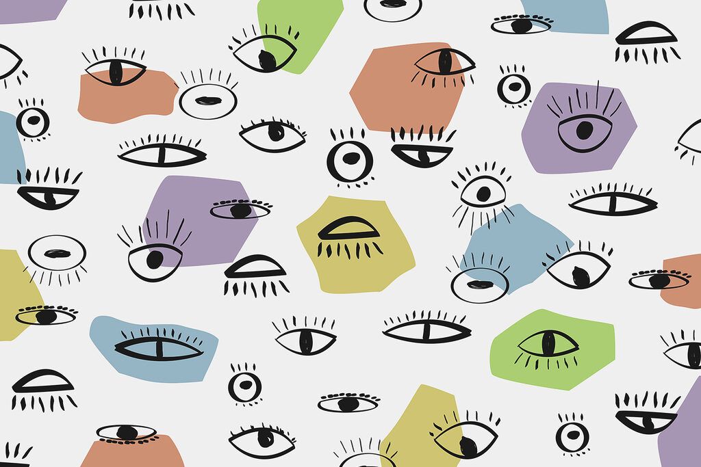 Muster aus verschiedenfarbigen Augen Muster aus verschiedenfarbigen Augen