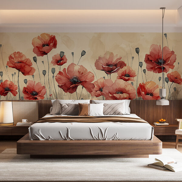 Malerei von roten Blumen Malerei von roten Blumen