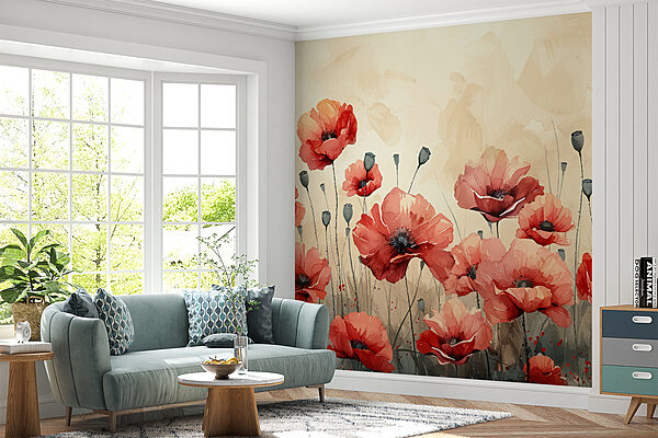 Malerei von roten Blumen Malerei von roten Blumen
