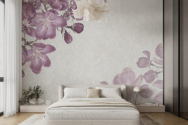 Lila Blumen auf weißem Hintergrund Lila Blumen auf weißem Hintergrund