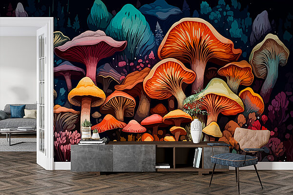 Group of mushrooms in a forest Group of mushrooms in a forest