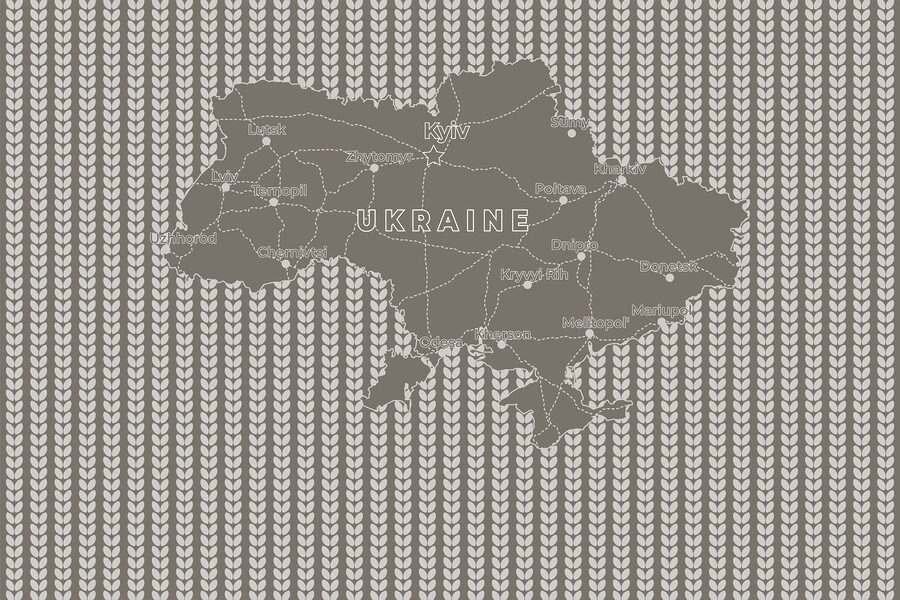 Karte der ukraine mit weißem Text