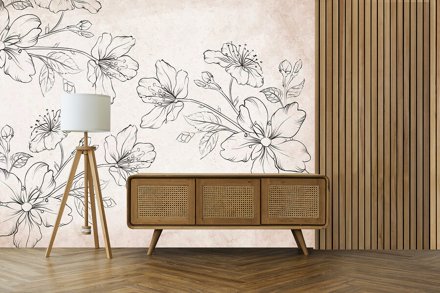 Zeichnung von Blumen auf einem weißen Hintergrund