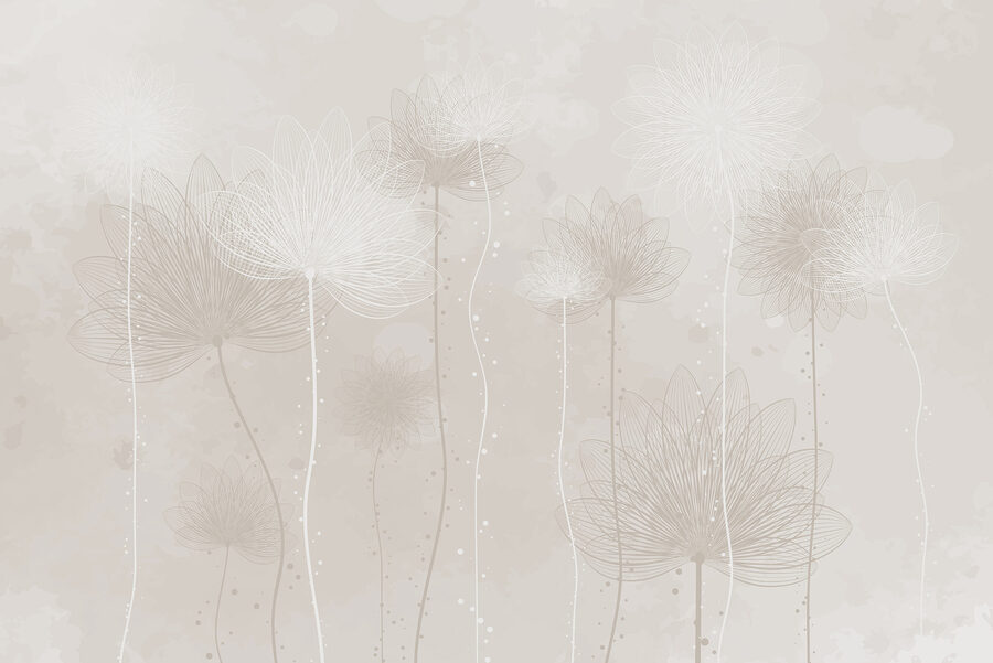 White flowers on a gray background White flowers on a gray background