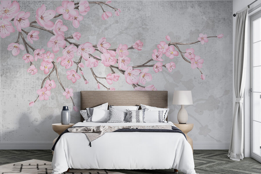Zweig mit rosa Blüten Zweig mit rosa Blüten