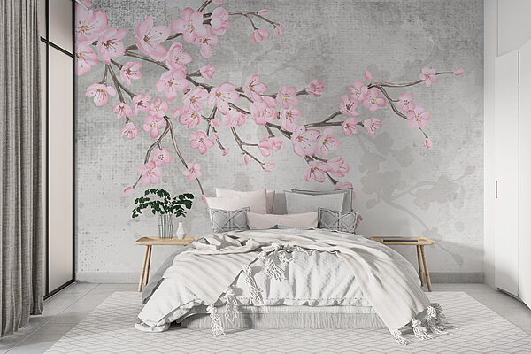 Zweig mit rosa Blüten Zweig mit rosa Blüten