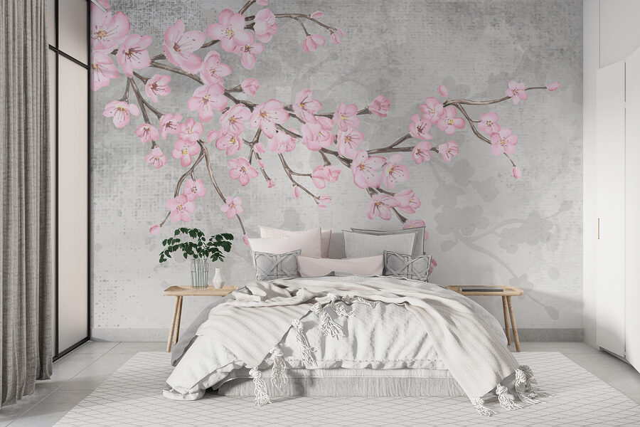 Zweig mit rosa Blüten Zweig mit rosa Blüten