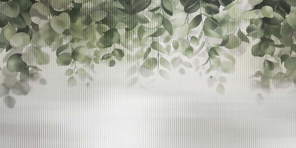 Grüne Blätter aus einem Fenster Grüne Blätter aus einem Fenster