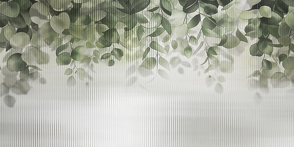 Grüne Blätter aus einem Fenster Grüne Blätter aus einem Fenster