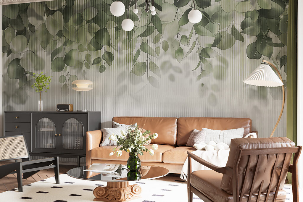 Green leaves from a window