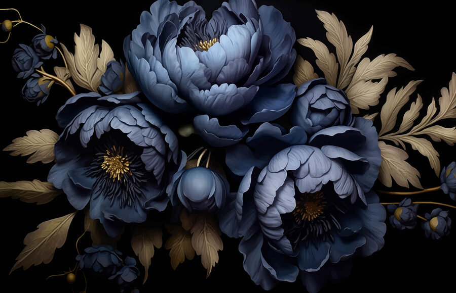 Gruppe von blauen Blumen Gruppe von blauen Blumen