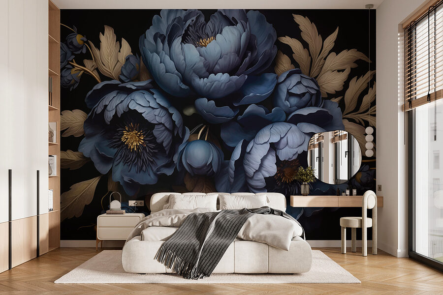 Gruppe von blauen Blumen Gruppe von blauen Blumen