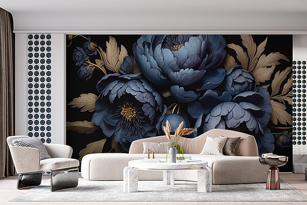 Gruppe von blauen Blumen Gruppe von blauen Blumen