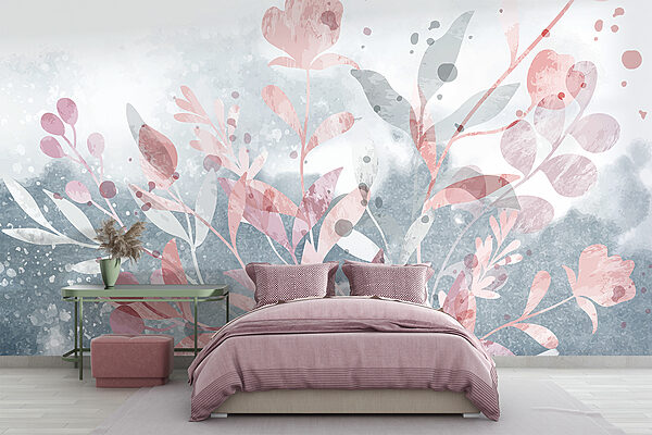 Rosa und graues Blumendesign Rosa und graues Blumendesign