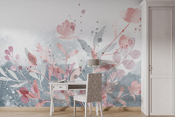 Rosa und graues Blumendesign Rosa und graues Blumendesign