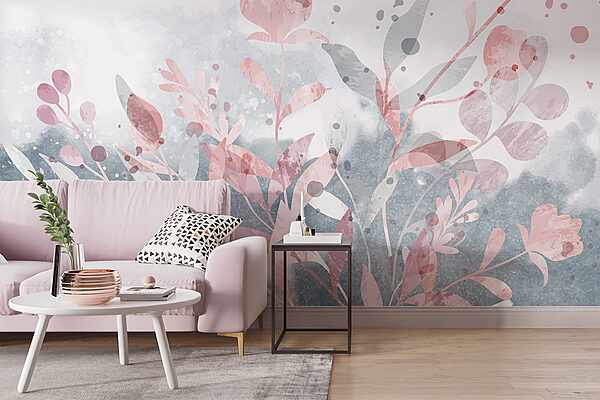 Rosa und graues Blumendesign Rosa und graues Blumendesign