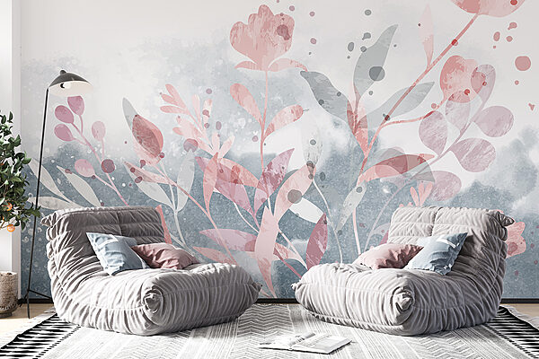 Rosa und graues Blumendesign Rosa und graues Blumendesign