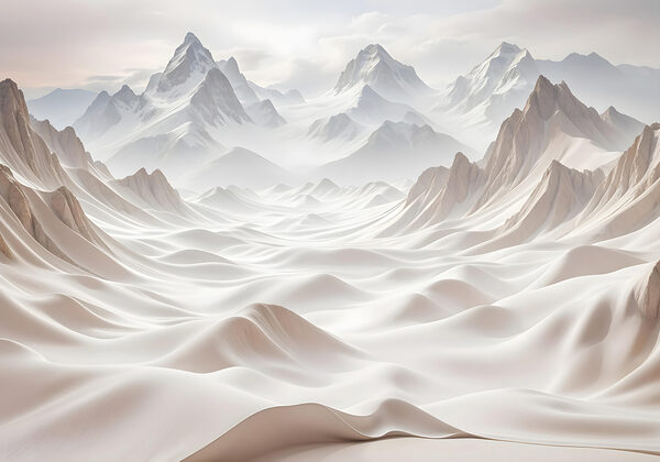 Snowy mountains with clouds