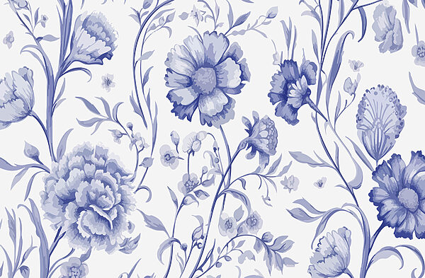 Blaues und weißes Blumenmuster Blaues und weißes Blumenmuster