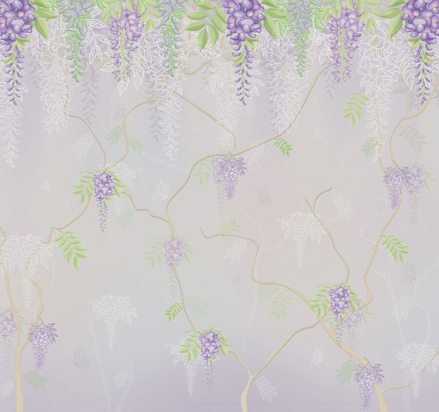 Tapete mit lila Blumen