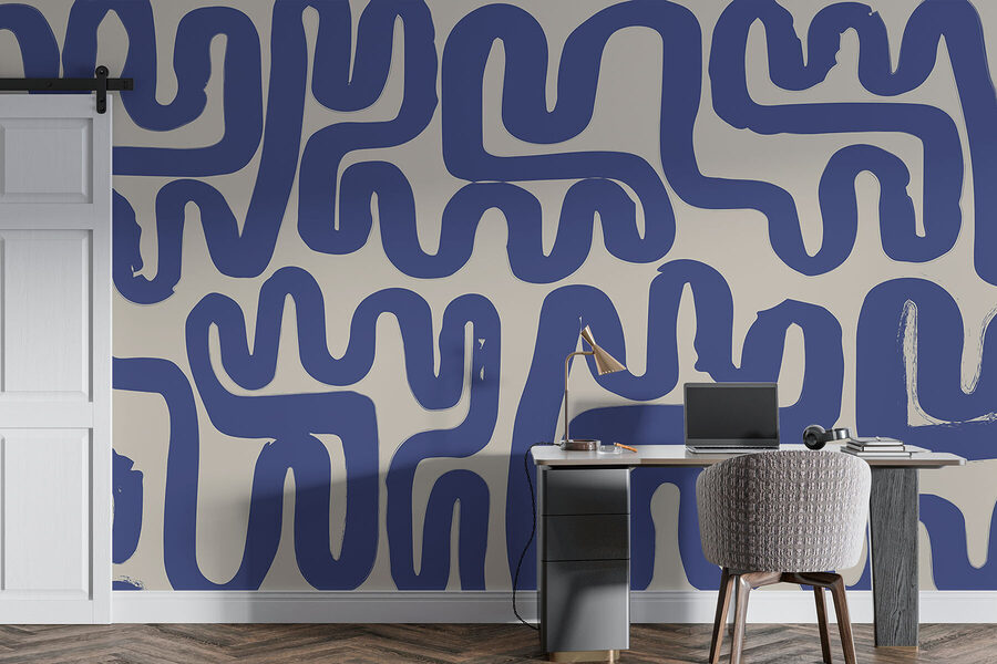 Blaue Linien auf weißem Hintergrund Blaue Linien auf weißem Hintergrund
