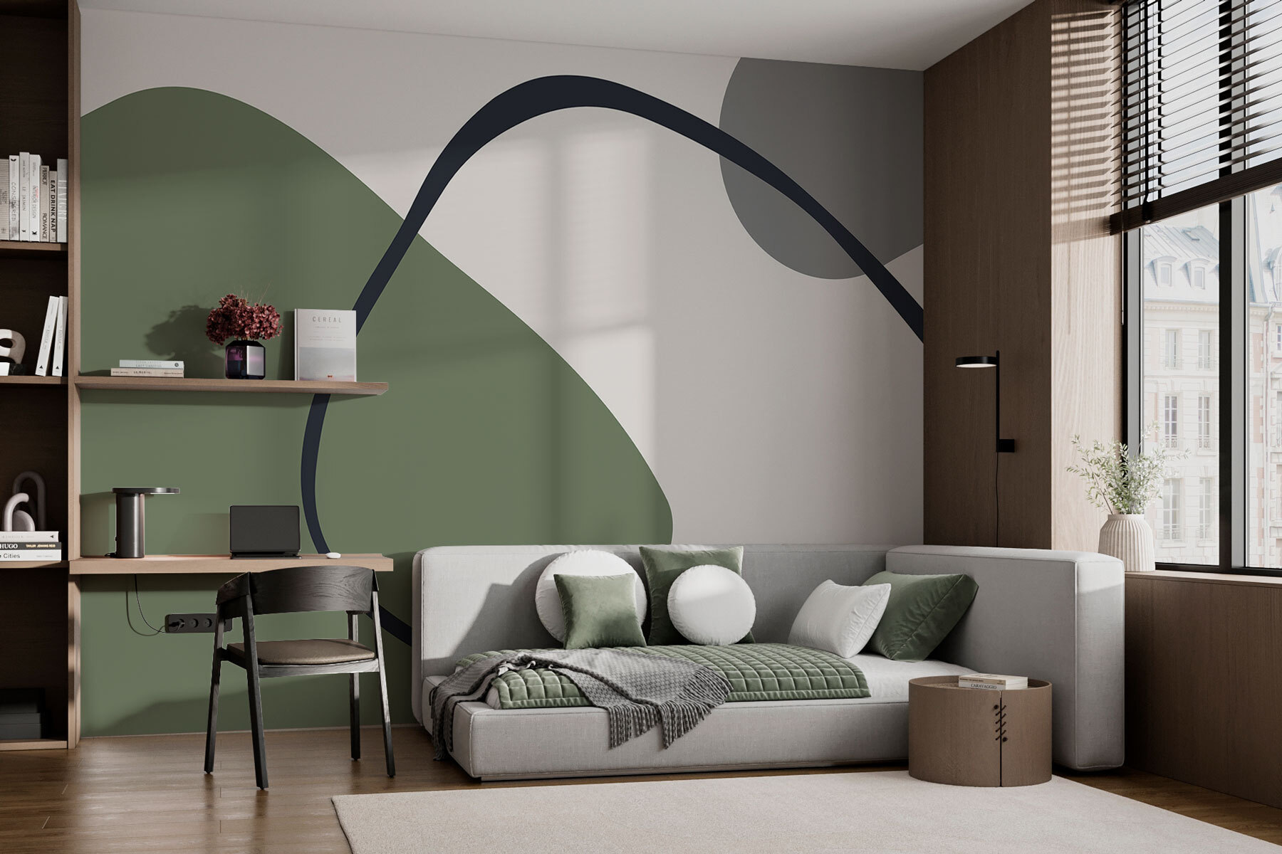 Green and grey art