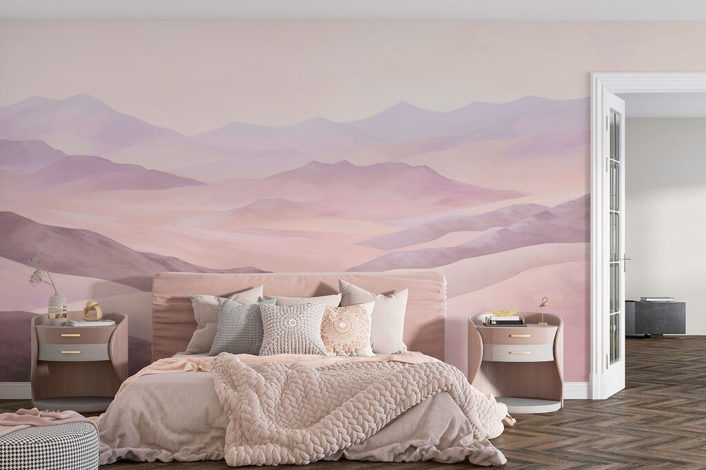 Landscape of hills and mountains