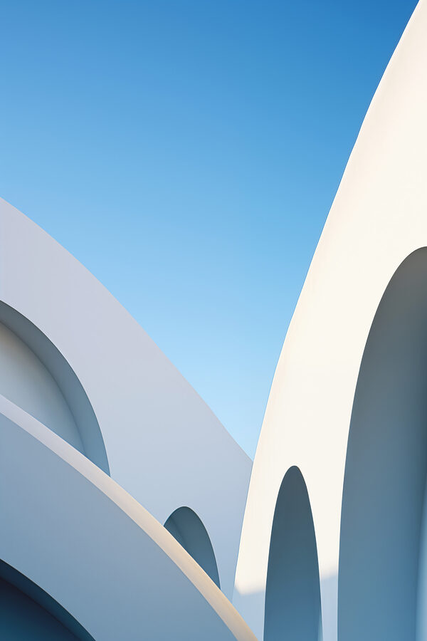 Weißes Gebäude mit blauem Himmel Weißes Gebäude mit blauem Himmel