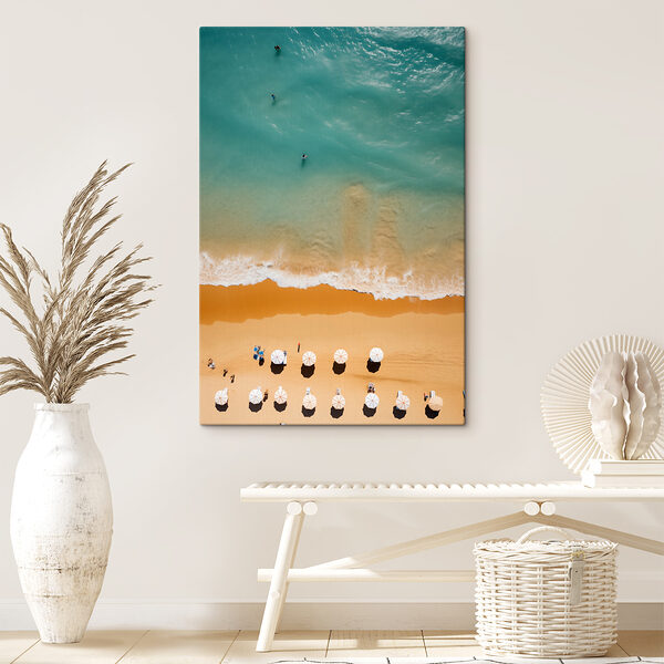 Group of people on a beach with umbrellas Group of people on a beach with umbrellas