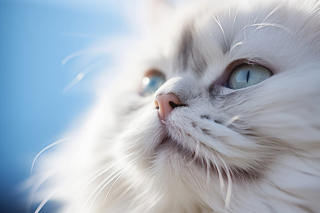 Feline grace under bright skies