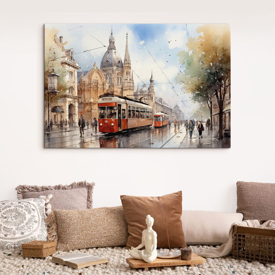 Trolley auf einer Straße