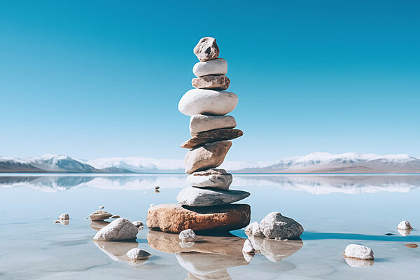 Stapel von Steinen im Wasser Stapel von Steinen im Wasser