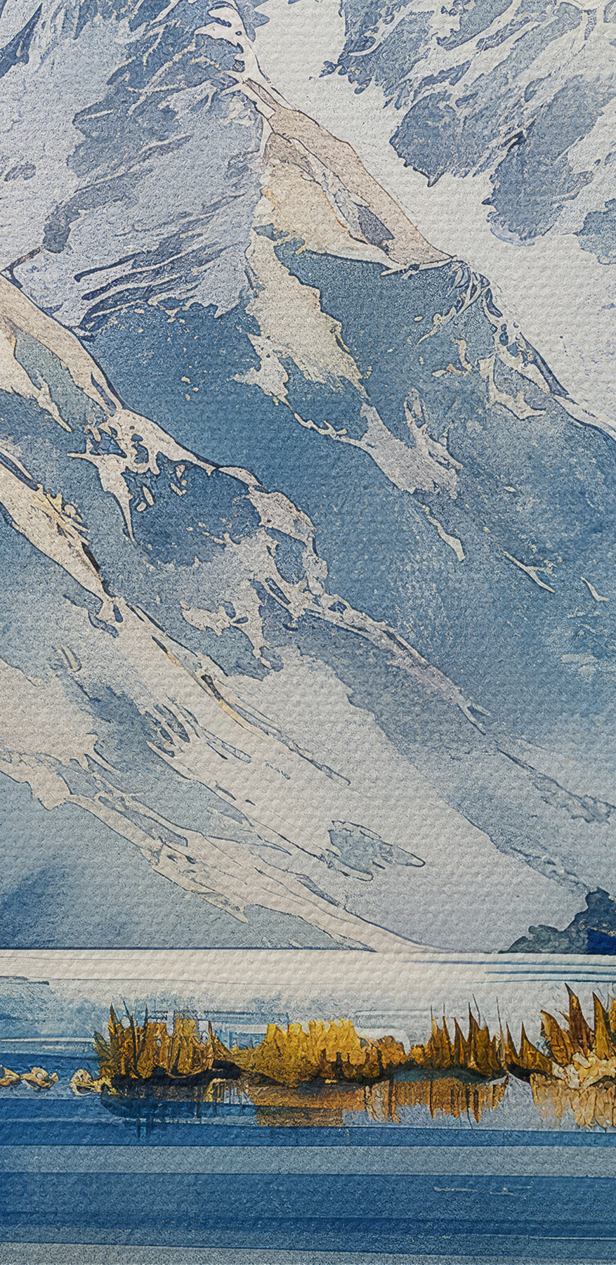 Wasser mit Bergen im Hintergrund