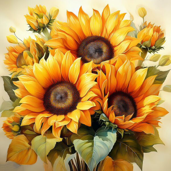 Blumenstrauß aus gelben Sonnenblumen Blumenstrauß aus gelben Sonnenblumen