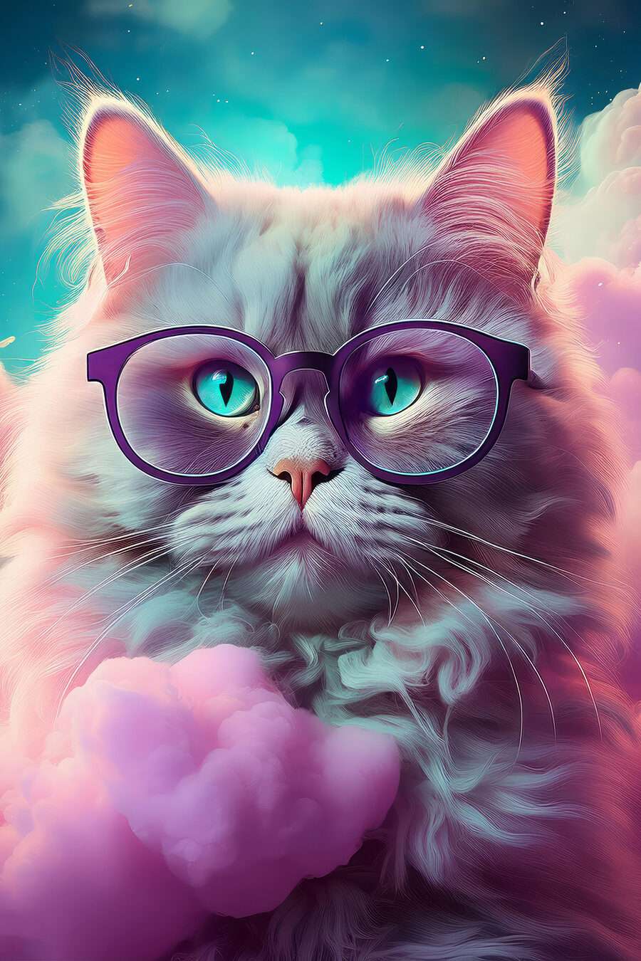 Katze mit Brille