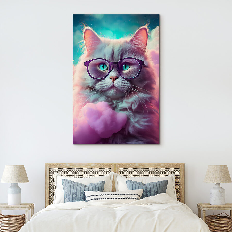 Katze mit Brille