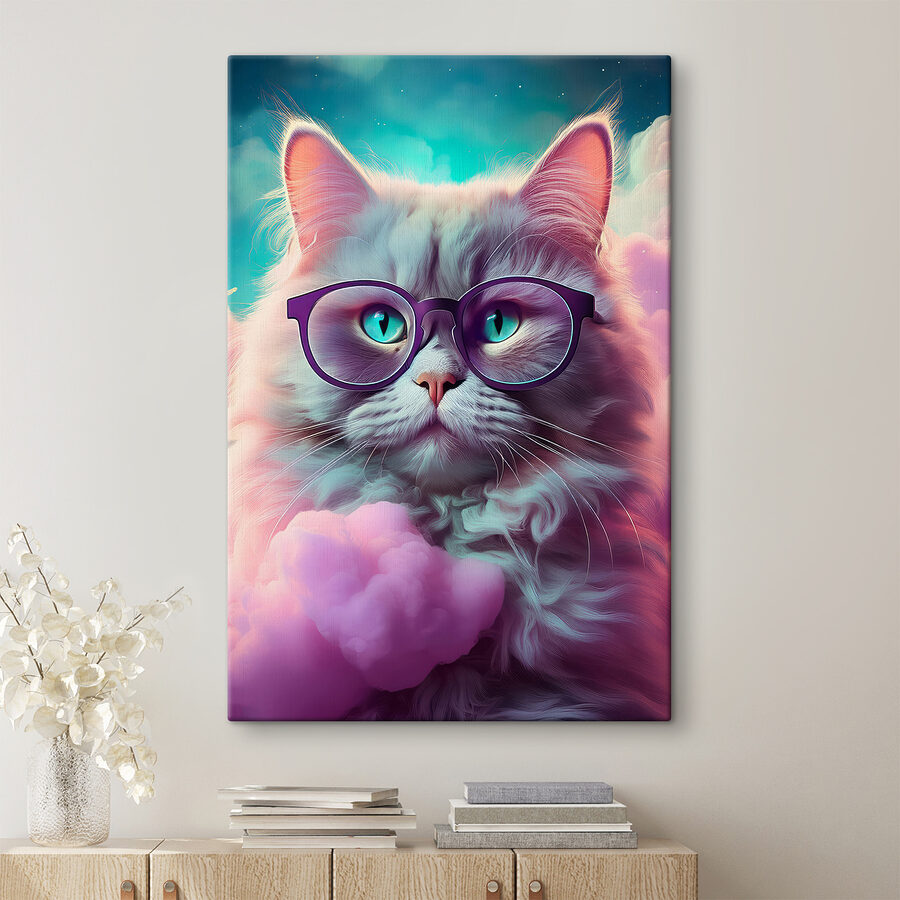 Katze mit Brille