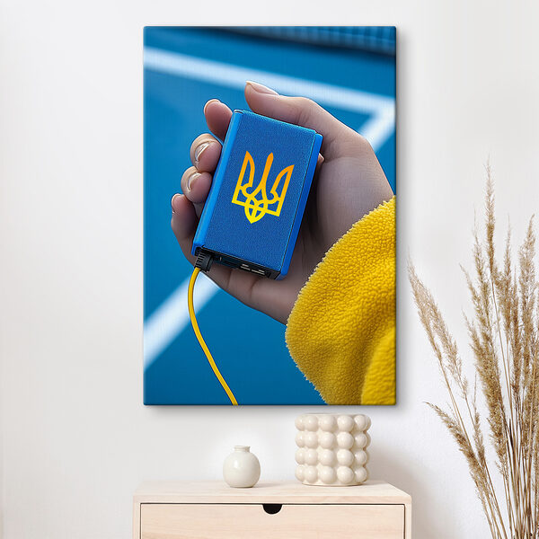 Hand, die ein blaues Gerät hält Hand, die ein blaues Gerät hält
