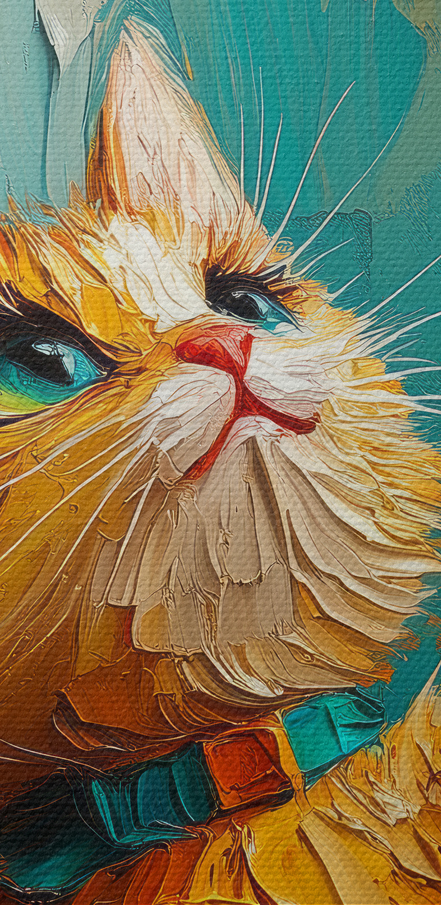 Gemälde einer Katze, die einen Luftballon hält