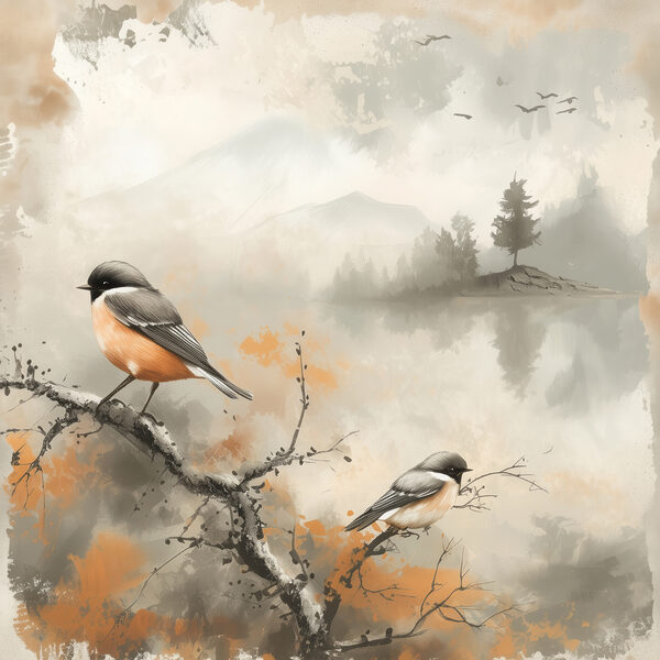 Vogel auf einem Ast Vogel auf einem Ast
